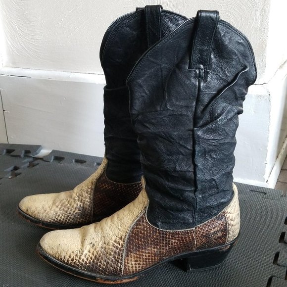 Durango snakeskin slouch cowboy boots 8.5D
